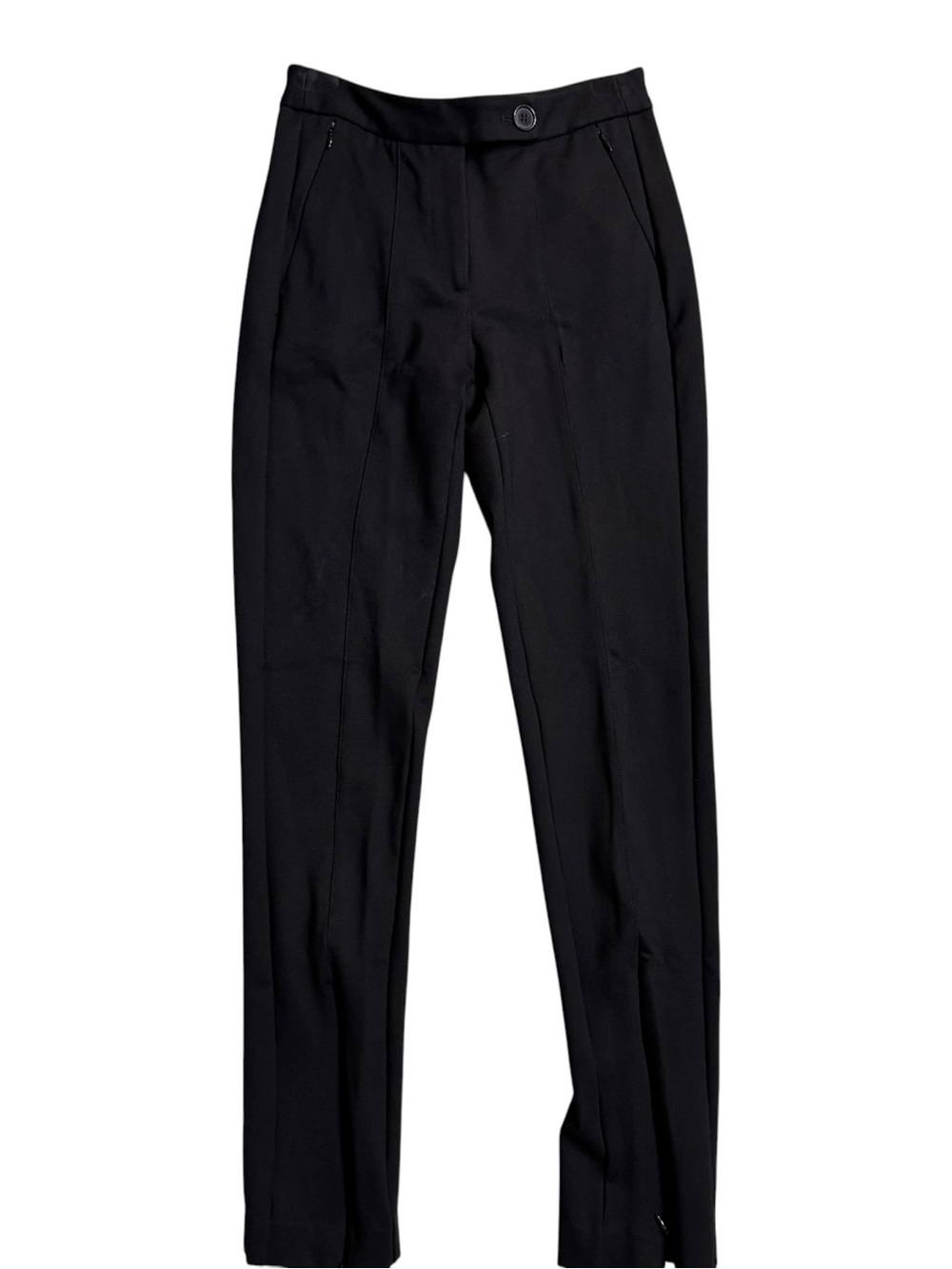Maeve by Anthropologie Ponte Straight Ankle Zip Pants Black Size 0